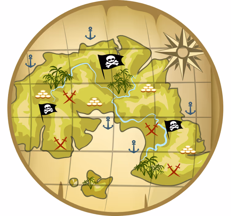 Rullegardin barn med piratkart motiv - Tenstickers