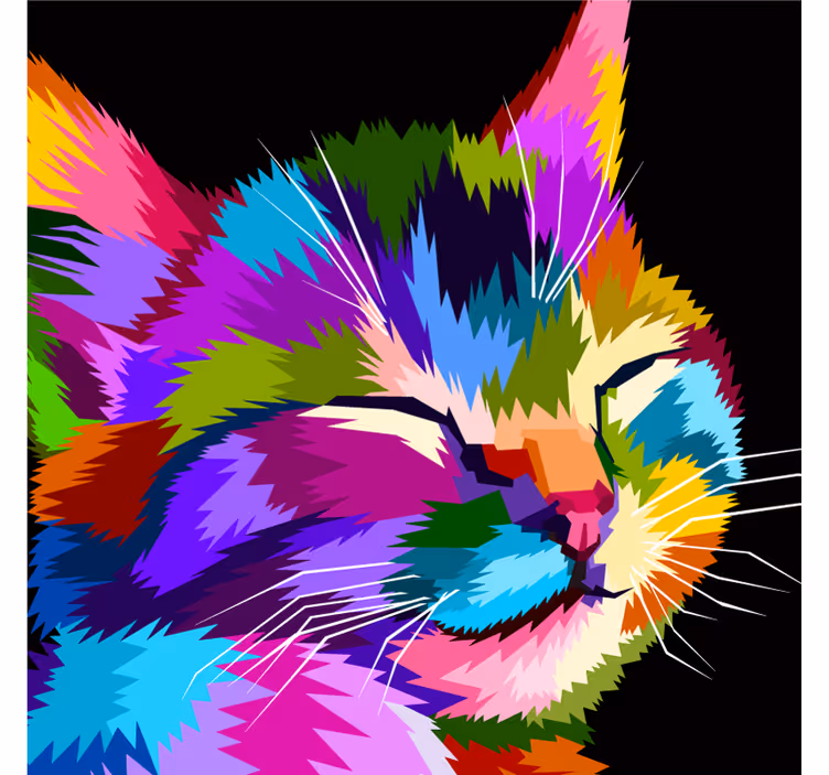 Rullegardin barn katt portrett farge - Tenstickers