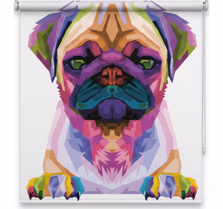 Rullegardin barn geometriske dyr søt hund - Tenstickers
