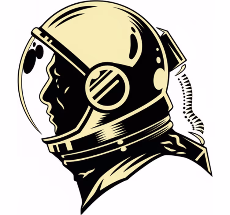 Rullegardin barn vintage monokrom kosmonaut - Tenstickers