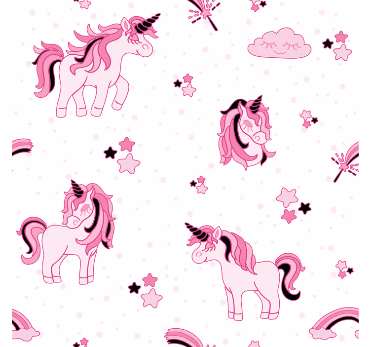 Rullegardin barn i doodle stil med enhjørninger - Tenstickers