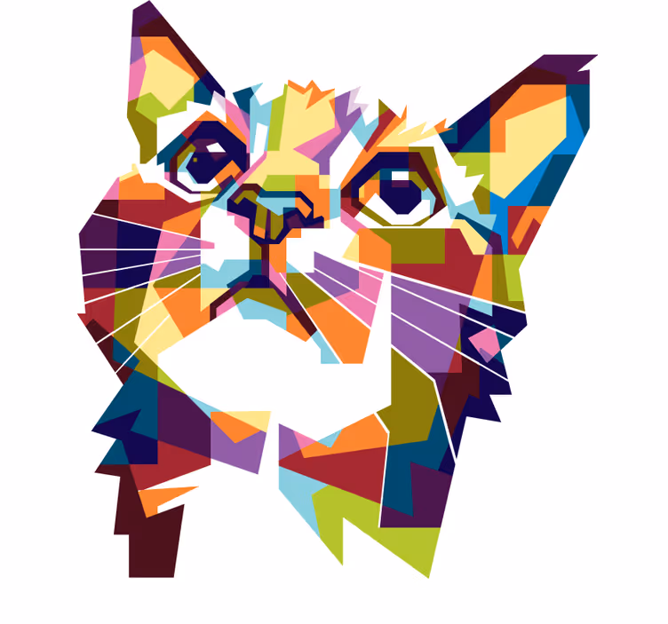 Rullegardin ungdom sprudlende fargerik katt - Tenstickers