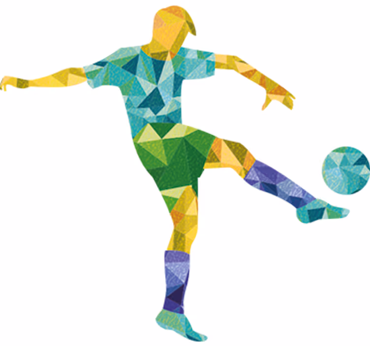 Rullegardin ungdom geometrisk fotballillustrasjon - Tenstickers