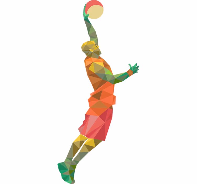 Rullegardin ungdom geometrisk basketballspiller - Tenstickers