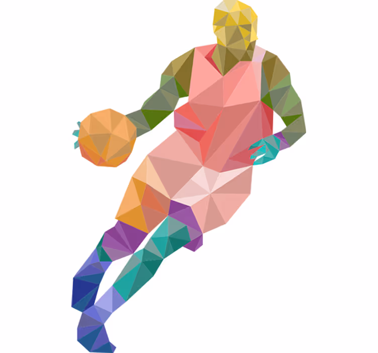 Rullegardin ungdom origami basketball vinyldekor - Tenstickers