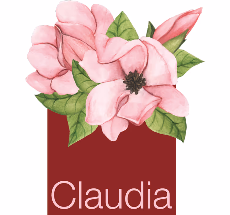 Rullegardin ungdom magnolia med navn - Tenstickers