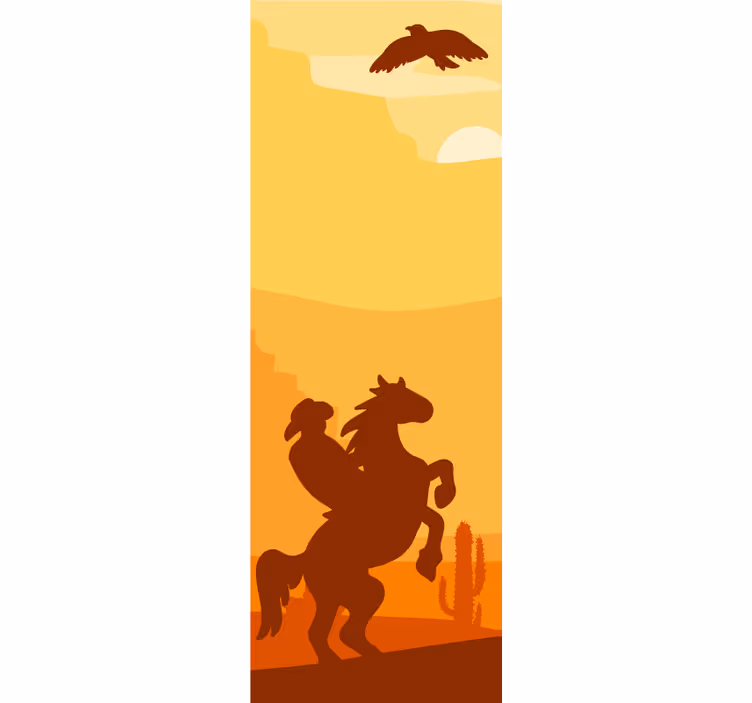 Rullegardin ungdom cowboylandskap dør - Tenstickers