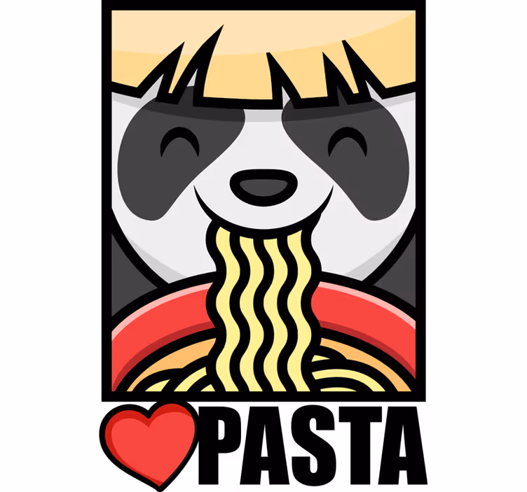Rullegardin ungdom panda elsker pasta - Tenstickers