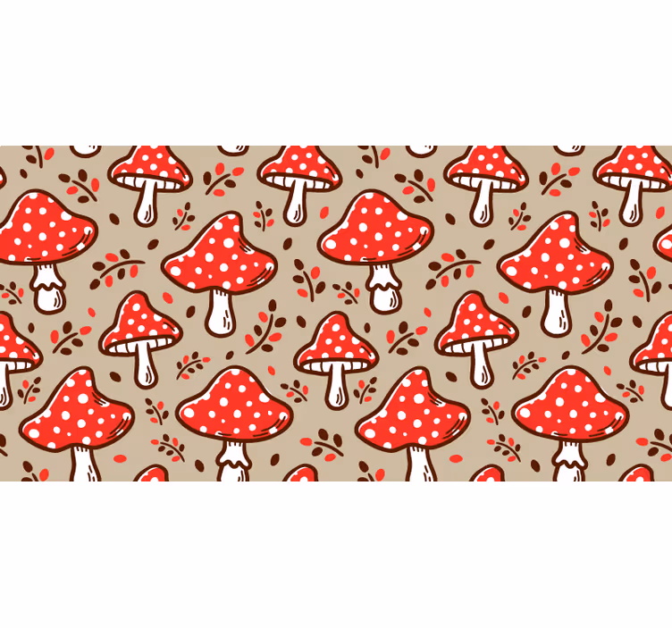 Rullegardin beige typiske sopp på beige bakgrunn - Tenstickers