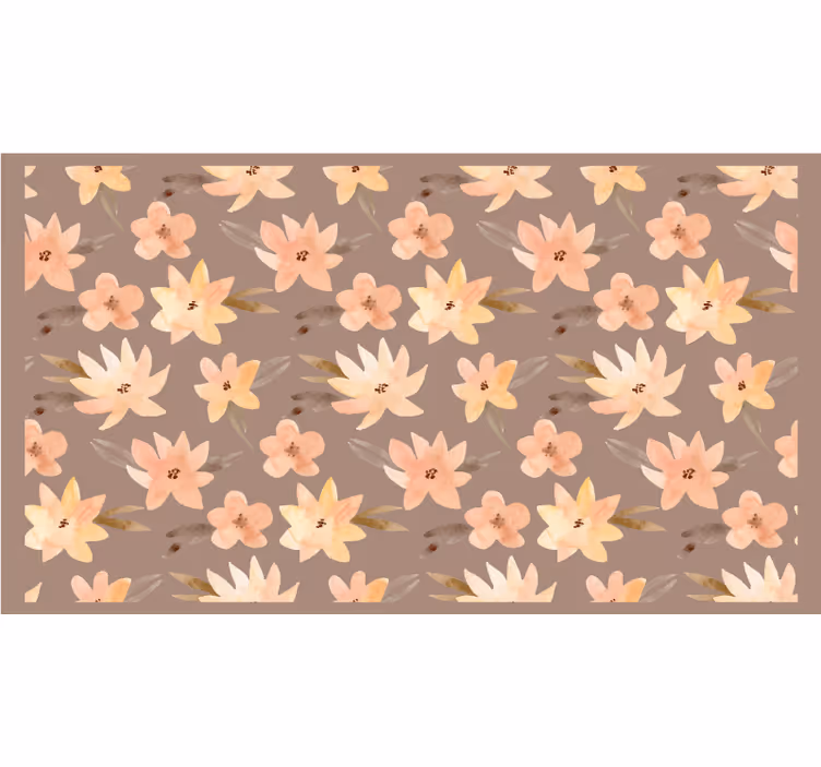 Rullegardin beige aquarella blomster pastellfarger - Tenstickers