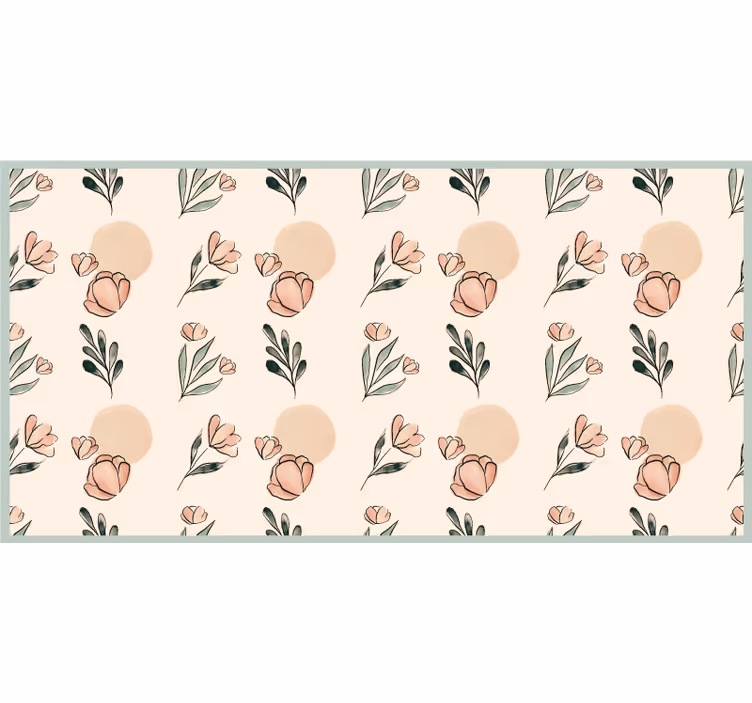 Rullegardin beige moderne pastellblomster i akvarell - Tenstickers
