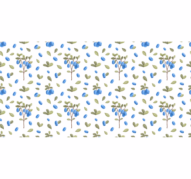 Hvit rullegardin med blomsterbotanisk mønster - Tenstickers