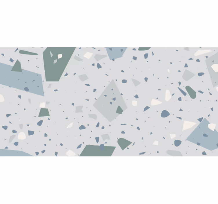 Rullegardin bad i blå og hvit terrazzo - Tenstickers