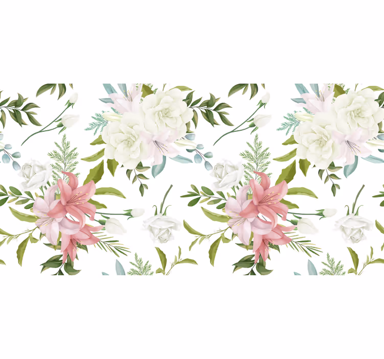 Blomster rullegardin minimalistisk realistisk hage - Tenstickers