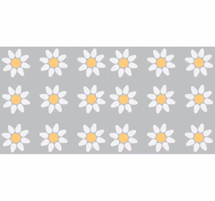 Daisy mønster blomster rullegardin - Tenstickers