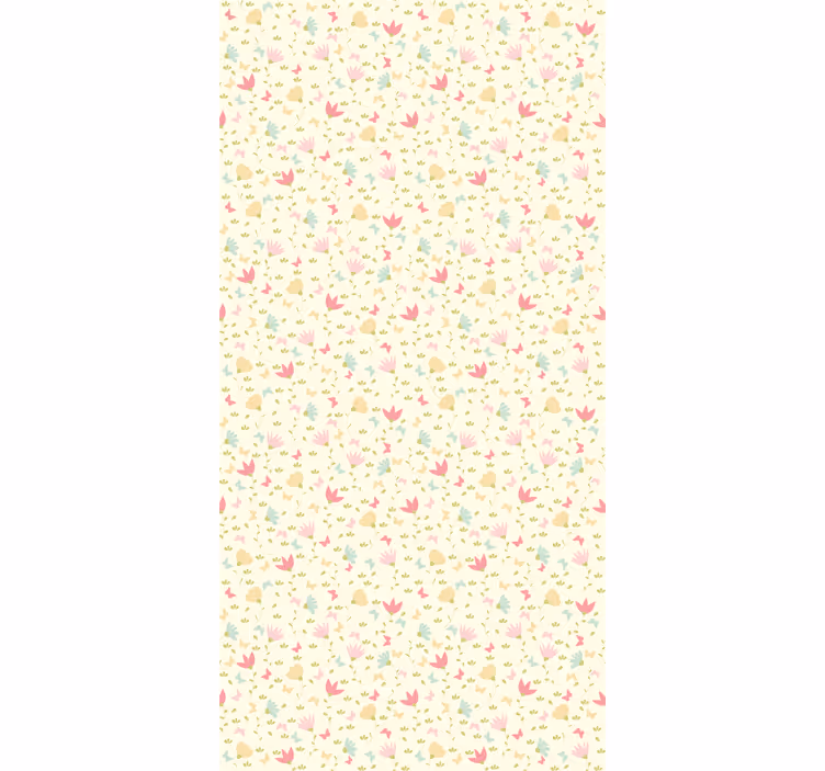 Blomster rullegardin med blomster og sommerfugler - Tenstickers