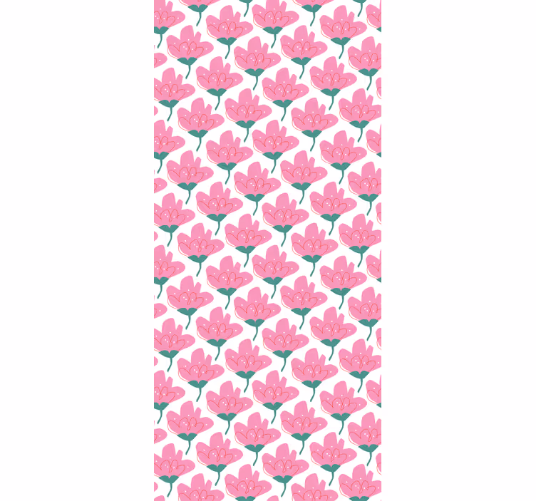 Rullegardin blomster rosa blomster - Tenstickers