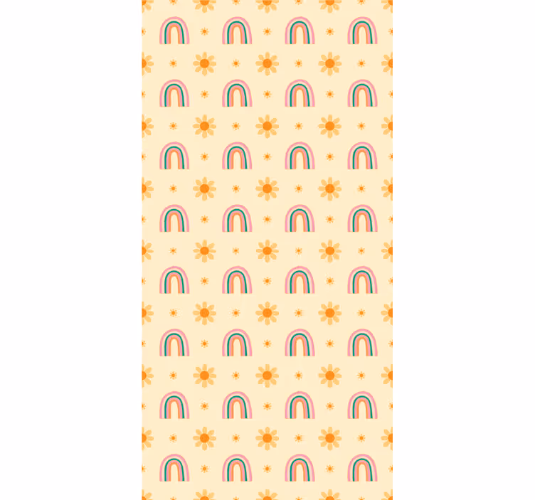 Blomster rullegardin med blomster og regnbuer - Tenstickers