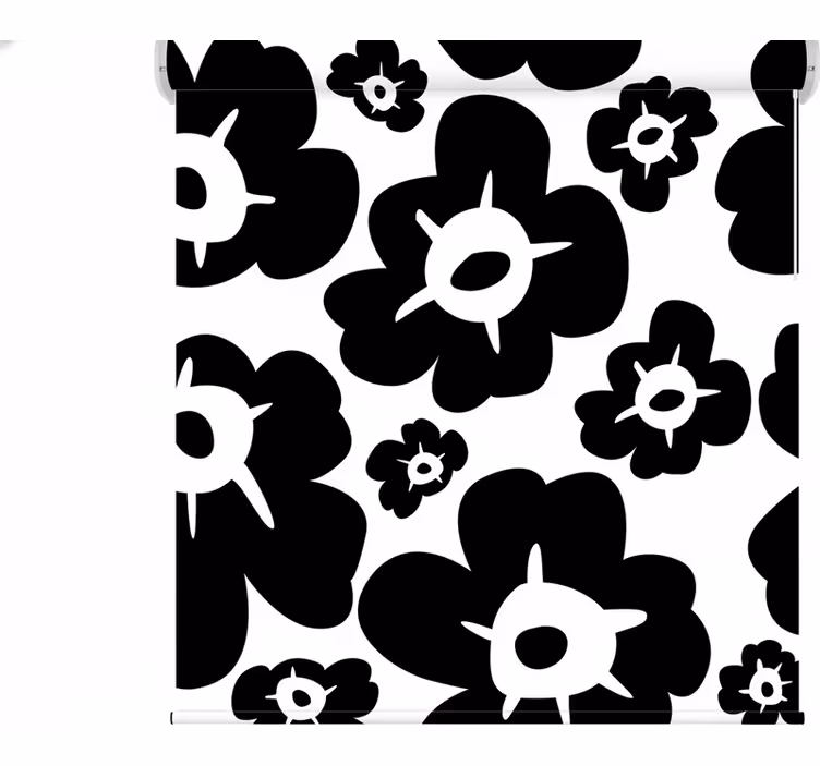 Blomster rullegardin svart valmue - Tenstickers
