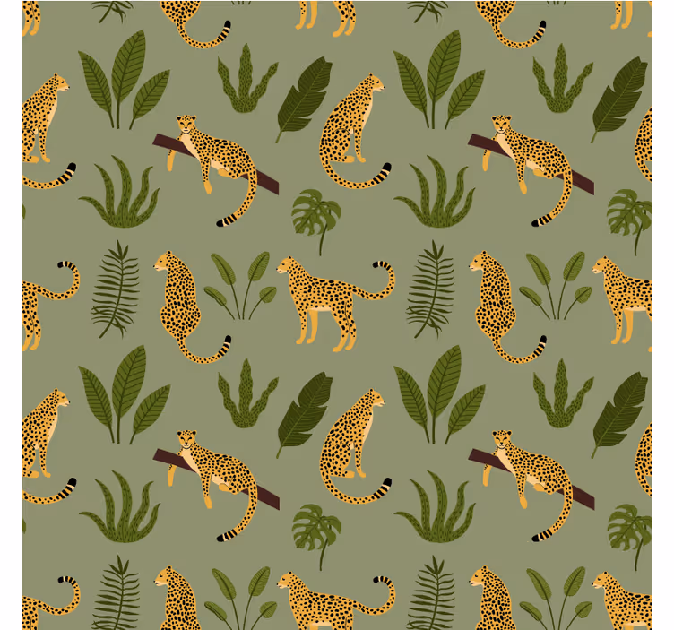 Rullegardin dyr leopardmønster i jungel - Tenstickers