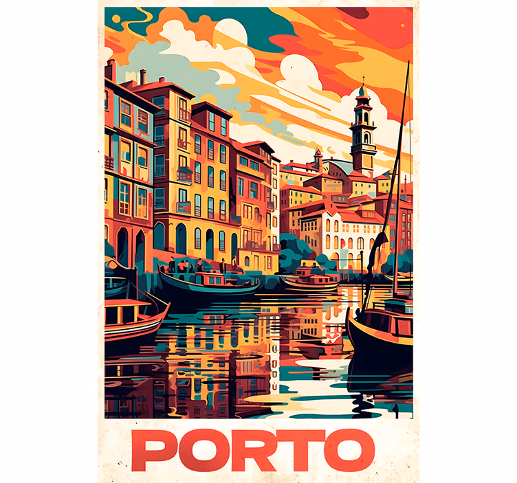 Rullegardin mer vintage oporto vintage plakat - Tenstickers