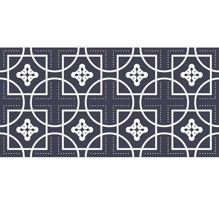 Svart rullegardin med geometrisk fliseflateffekt - Tenstickers
