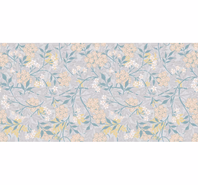 Rullegardin grå 80-talls blomster mønster elegant - Tenstickers