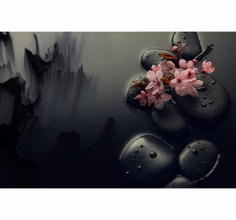 Rullegardin bad elegante blomster zenstein - Tenstickers