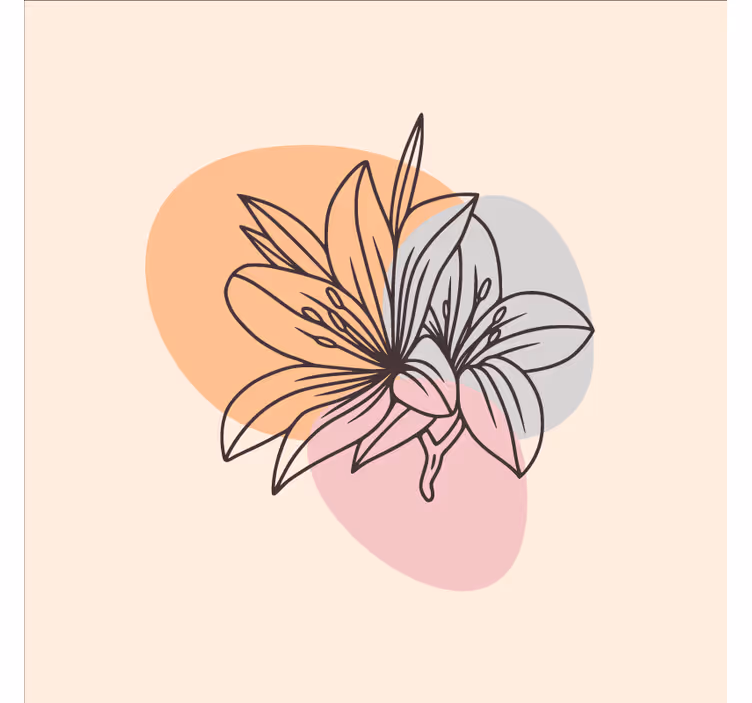 Rullegardin kontor søtt blomsterdesign minimalistisk - Tenstickers