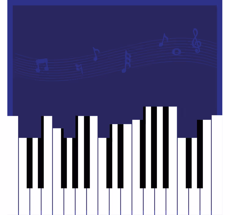 Rullegardin kontor med pianobakgrunn - Tenstickers