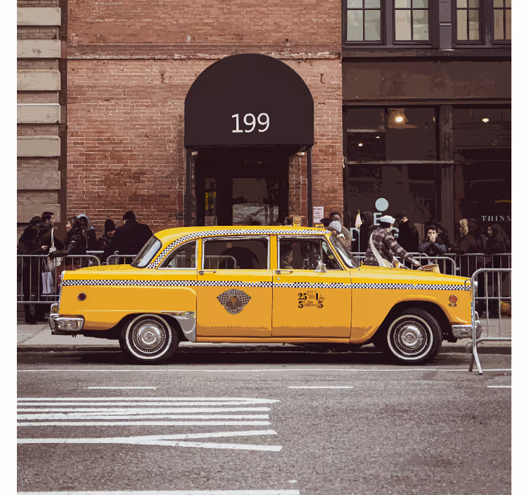 Rullegardin kontor illustrasjon av gule drosjer i new york - Tenstickers