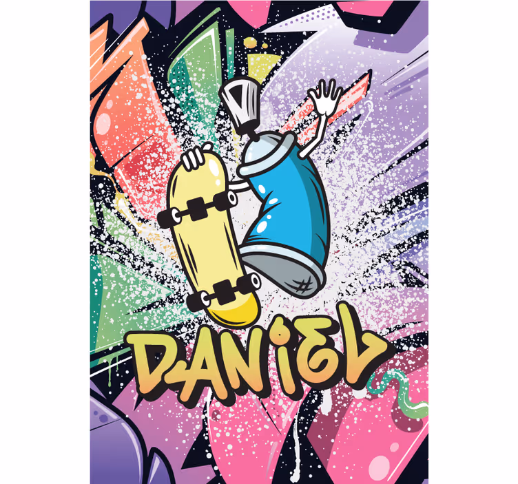 Rullegardin ungdom med tilpasset graffiti-plakat - Tenstickers