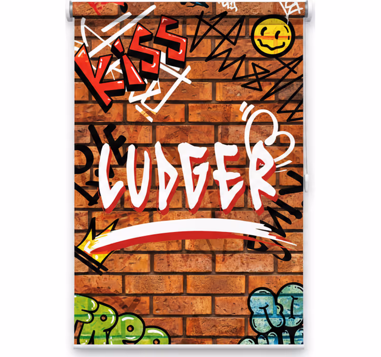 Rullegardin ungdom graffiti på murstein - Tenstickers