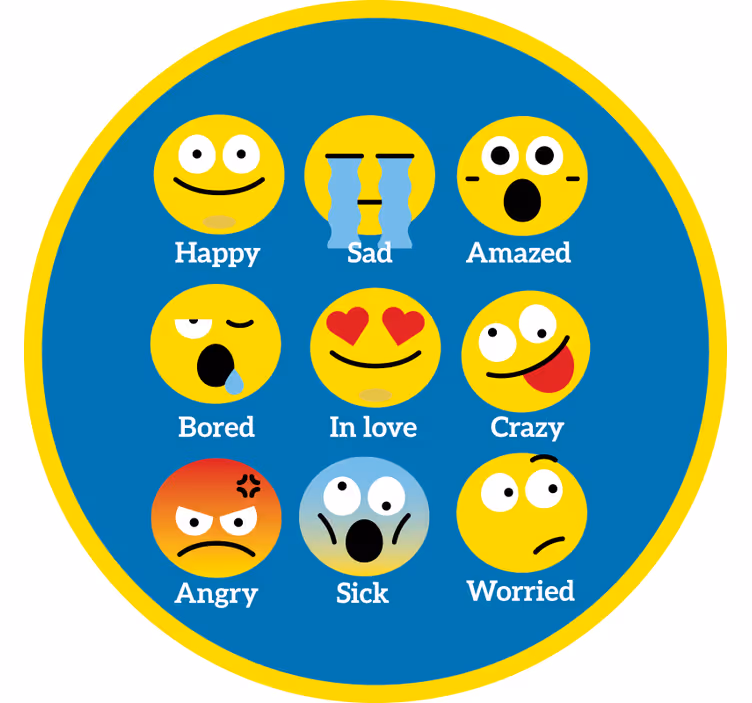 Rullegardin morsomme følelses-teppe - Tenstickers