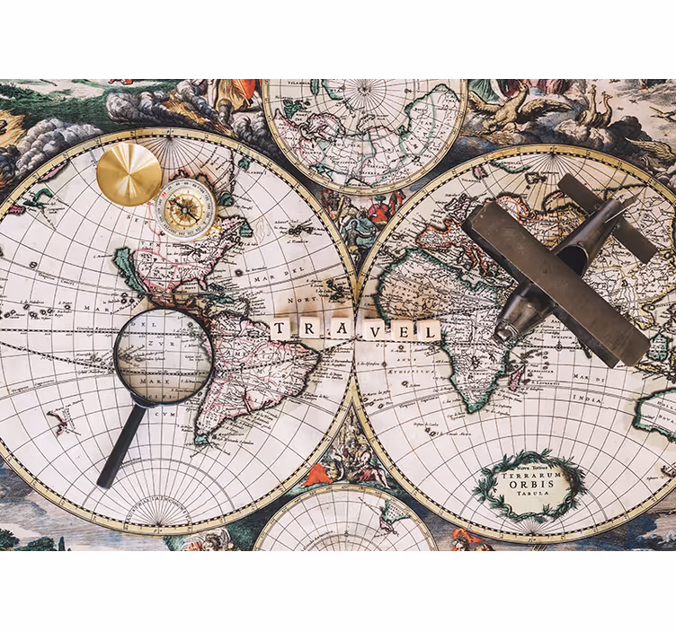 Rullegardin verdenskart vintage - Tenstickers