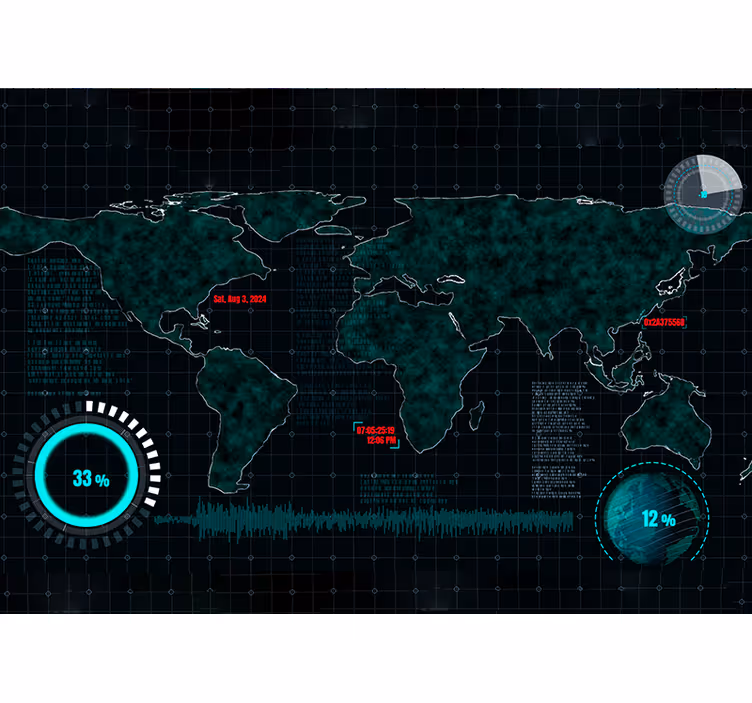 Rullegardin verdenskart futuristisk design - Tenstickers