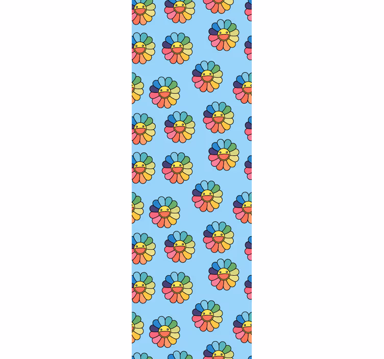 Rullegardin ungdom fargerike blomster og smil - Tenstickers