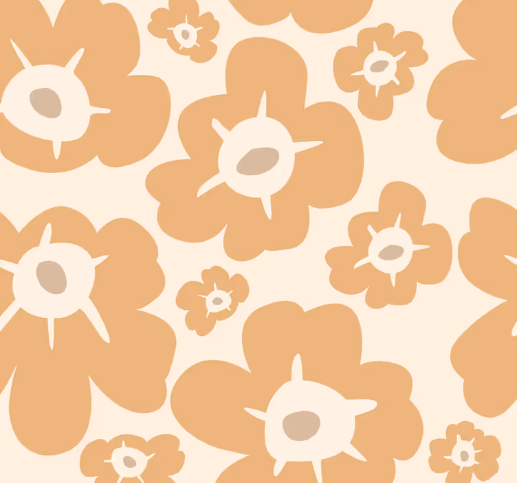 Blomster rullegardin beige valmuer - Tenstickers