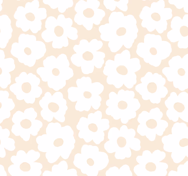 Blomster rullegardin hvit valmue - Tenstickers