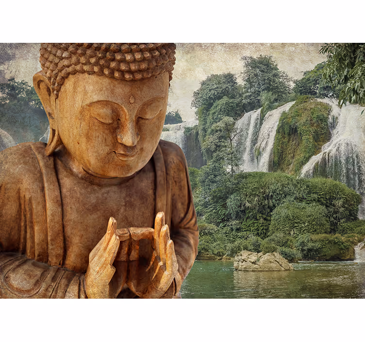 Rullegardin zen rolig buddha kaskade - Tenstickers