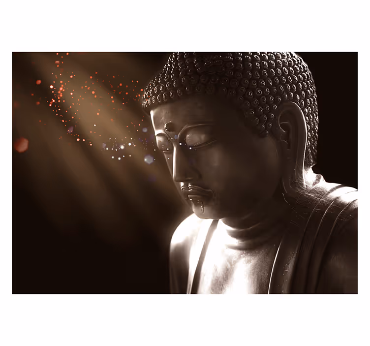 Rullegardin zen med rolig buddha-portrett - Tenstickers