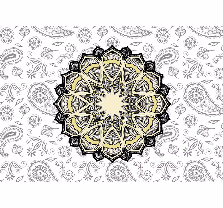 Rullegardin zen klassisk mandala og paisley - Tenstickers