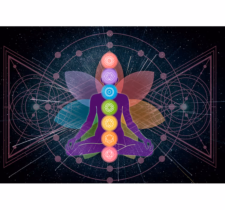 Rullegardin zen mystisk chakra figur - Tenstickers