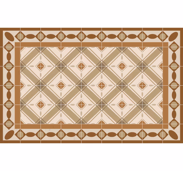 Rullegardin brun vinylmatte med portugisiske fliser - Tenstickers