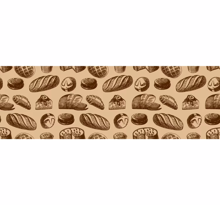 Rullegardin brun med bakerdesign - Tenstickers