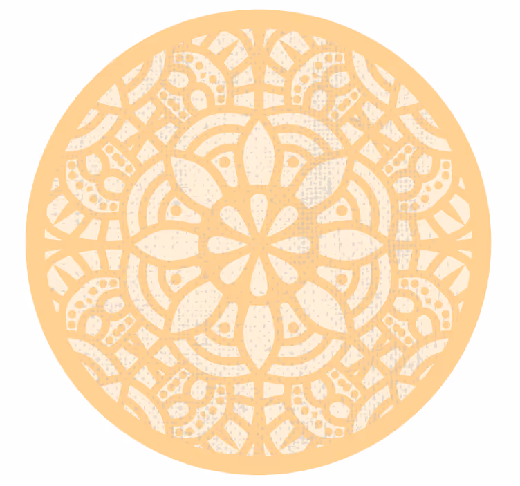 Rullegardin brun beige sirkulær vinylmatte - Tenstickers
