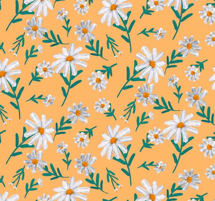 Rullegardin oransje med prydplante på gul bakgrunn - Tenstickers
