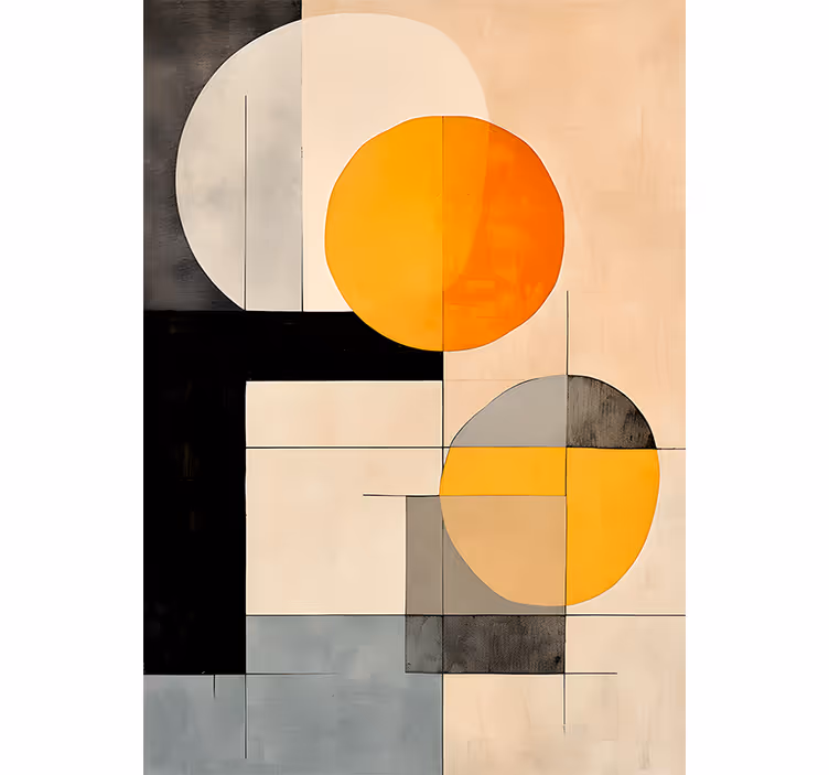 Rullegardin oransje geometriske former - Tenstickers