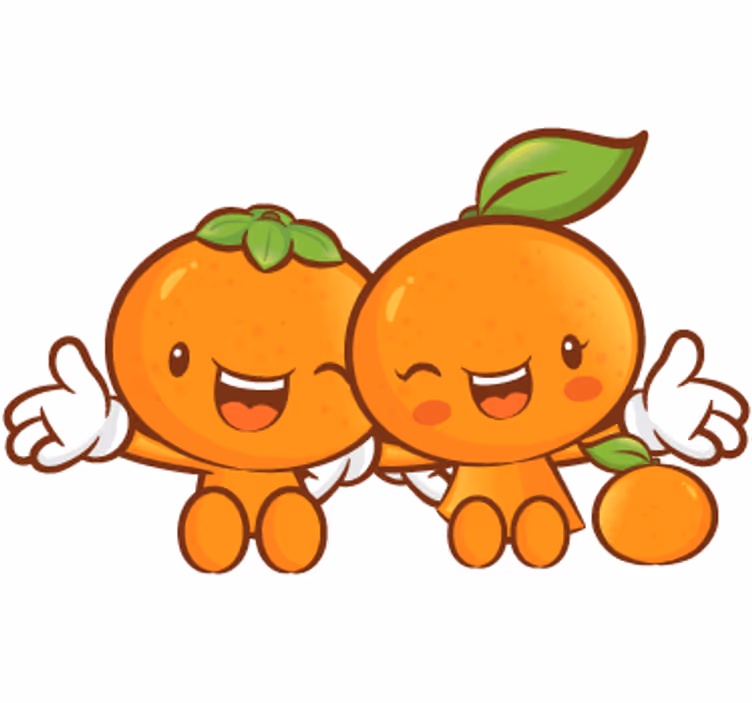 Rullegardin oransje mandarin dekorasjon - Tenstickers