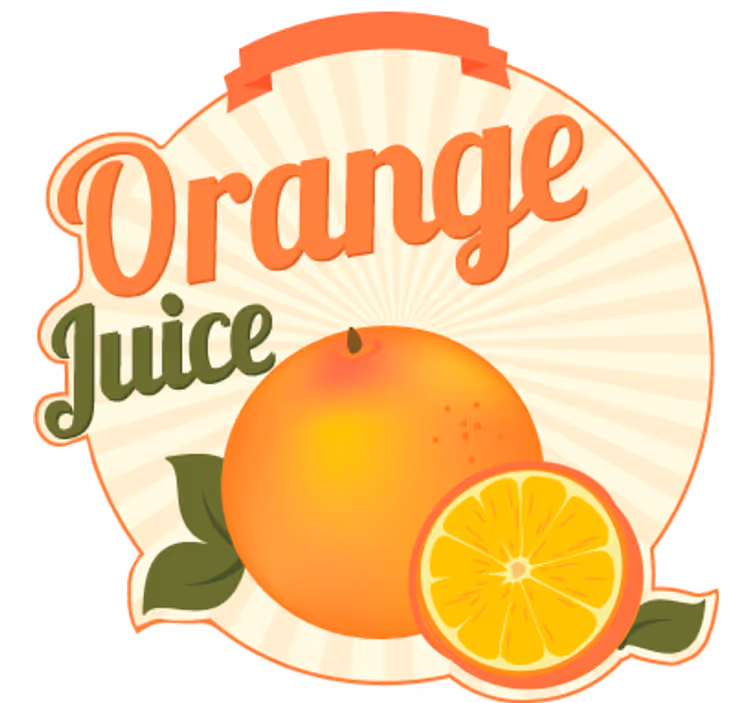 Rullegardin oransje veggdekor appelsinjuice - Tenstickers